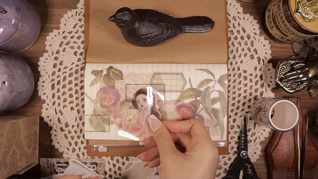 ASMR 빈티지 다꾸 가로 꾸미기 팅글? Vintage Journal Scrapbooking Ideas Relaxing Sounds | Hwaufranc