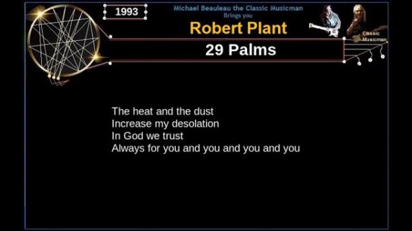 29 Palms Robert Plant 1993 w lyrics