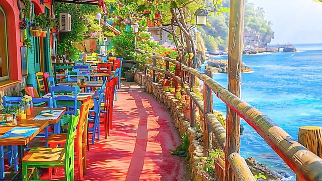 Seaside Cafe Bossa Nova Music to Relax & Chill Out | Outdoor Morning Cafe Ambience with Jazz Music смотреть онлайн