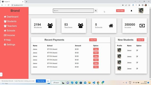 Responsive Admin Dashboard using Angular 15, HTML and CSS смотреть онлайн