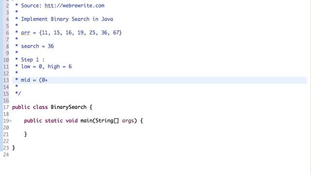 Binary Search Program in Java смотреть онлайн