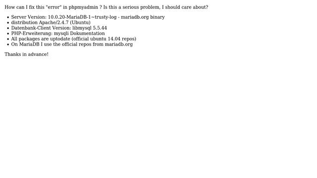 Your PHP MySQL library version 5.5.44 differs from your MySQL server version 10.0.20. This may... смотреть онлайн