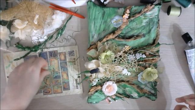 МК фэнтези-холст|Step By Step Tutorial Mixed Media Fantasy Canvas With 7DotsStudio By Ragozina Olga