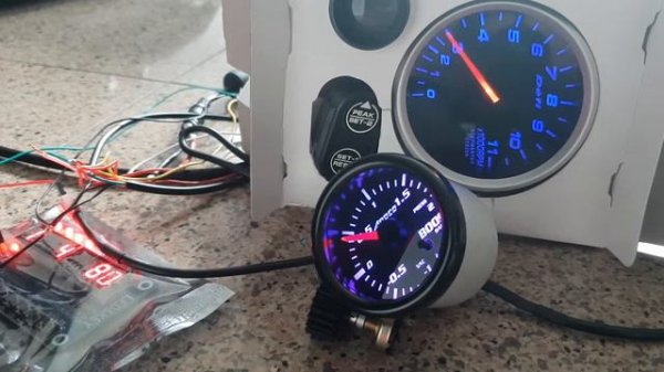 Simhub after market tachometer and boost gauge