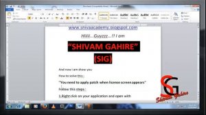You need to apply patch when license screen appears