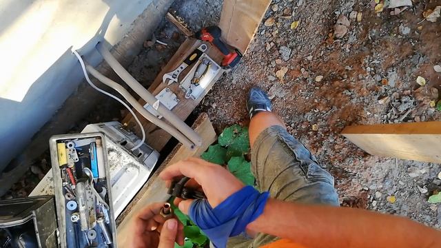 Воздушное отопление кондиционером. Показываю монтаж. смотреть онлайн