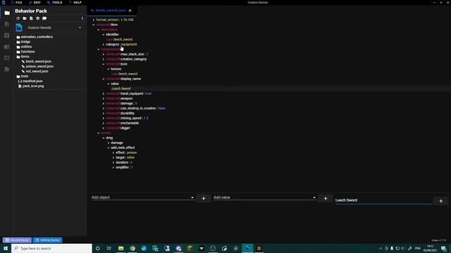 Minecraft Bedrock Addons Tutorial - Custom Sword Adding Effects - Windows 10 смотреть онлайн
