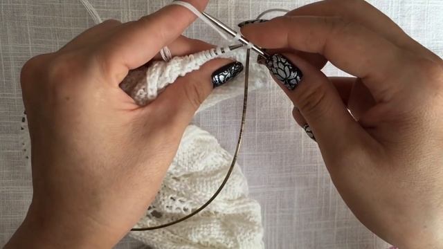 Вязание рукава с ажурным узором. смотреть онлайн