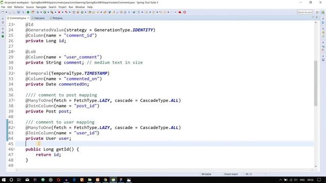 7. User, Comment and Reply Entity mapping establishment in Hindi смотреть онлайн