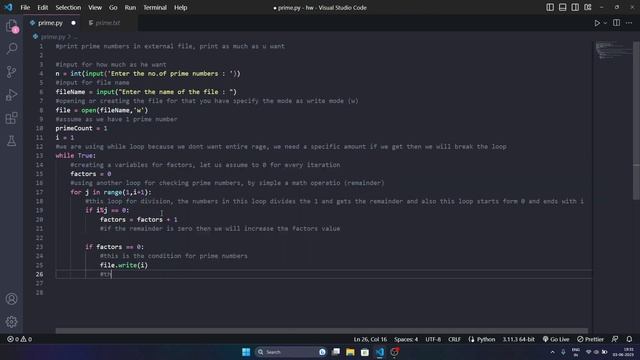 How to print Prime Numbers in Txt file using Python | Prime Numbers Algorithm смотреть онлайн