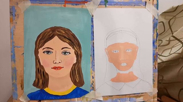 Рисуем гуашью портрет мамы смотреть онлайн