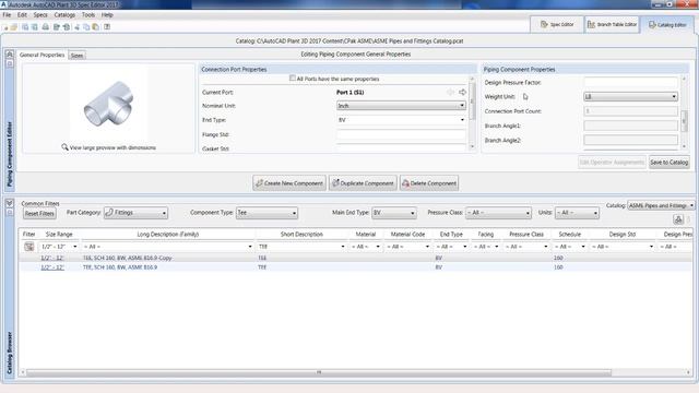 AutoCAD Plant 3D Working With the Catalog Editor смотреть онлайн
