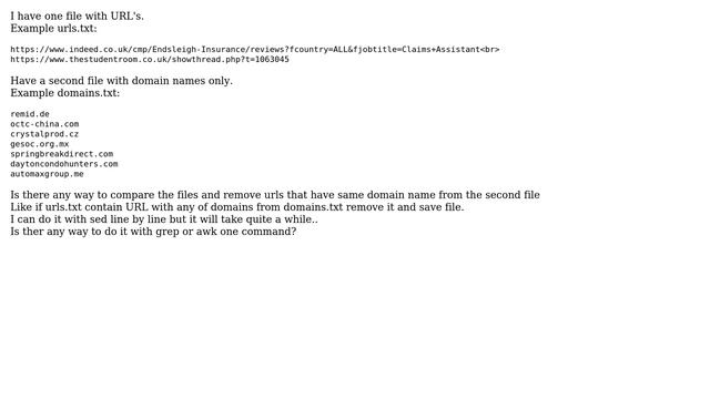 Ubuntu: Compare two files, remove line смотреть онлайн