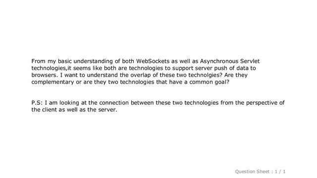 HTML : What is the connection between WebSockets and Asynchronous Servlet technologies? смотреть онлайн