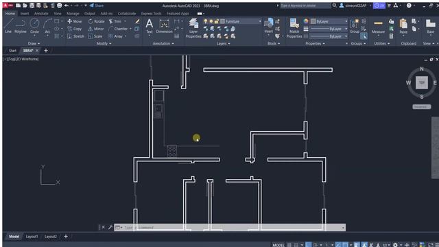 Complete 16 X14 m house floor plan in AutoCAD смотреть онлайн