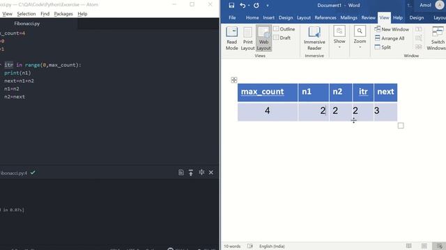 Print Fibonacci Series Using for/while loop in Python Program смотреть онлайн
