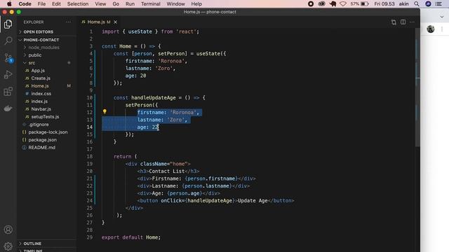 Tutorial React Js Bahasa Indonesia #7 useStaet with Object смотреть онлайн