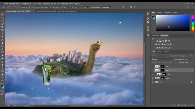 Photoshop! Фотошоп! Черепаха над облаками ✈ смотреть онлайн