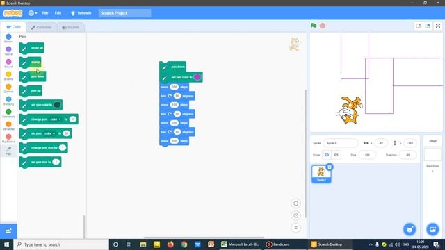 Tutorial Scratch 2, How to make a rectangle in Scratch смотреть онлайн