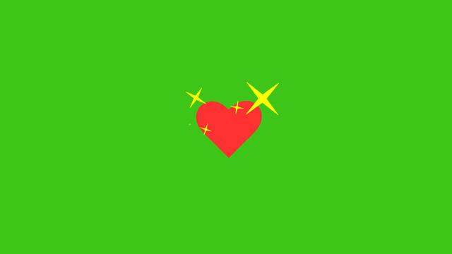 Green screen Heart Stars - Сердце и звездочки на зеленом фоне смотреть онлайн
