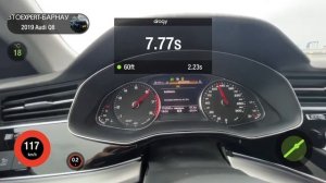 Разгон Audi Q8, 2019 год, бензин 3.0 55 TFSI, 340 л.с., 8AT, 4WD, 0-100 км/ч, 402 метра.