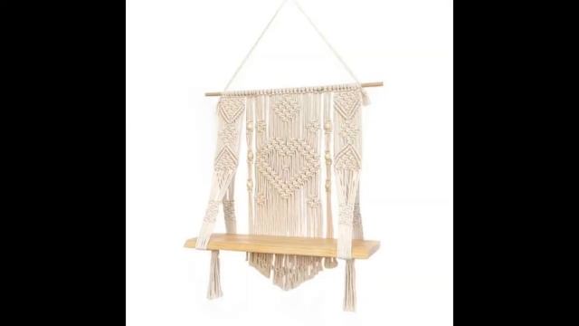 Macrame Wall Hanging Shelf Woven Plant Holder смотреть онлайн