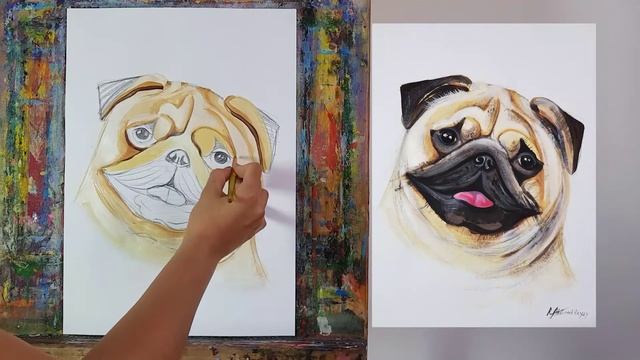Как нарисовать МОПСА поэтапно смотреть онлайн