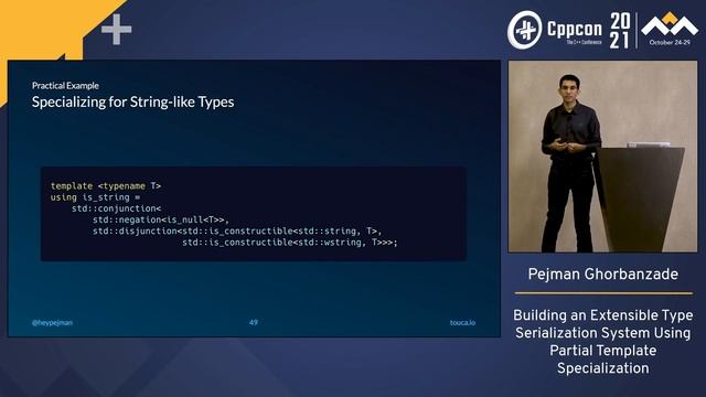 Building an Extensible Type Serialization System Using Partial Template Specialization - CppCon 202 смотреть онлайн