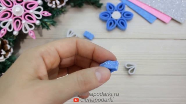 ❄ СНЕЖИНКА НОВОГОДНЯЯ ИГРУШКА ❄ Украшение на ёлку из фоамирана DIY ❄ смотреть онлайн