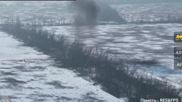 Пион выворачивает блиндаж ВСУ в районе балки Журавка. Фронт Сватово-Кременная, будни войны. смотреть онлайн