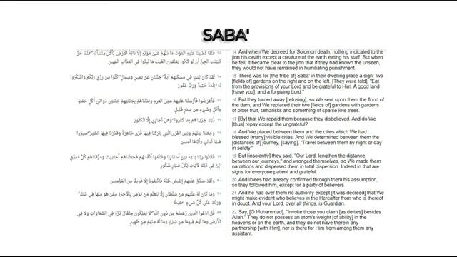 Part 34 | Surah Saba | Full Surah | Quran Tafseer In English By Nauman Ali Khan