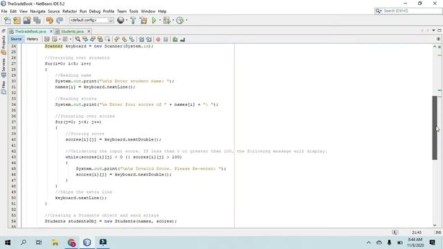 Grade Book Program | Java Tutorial | Arrays + Nested Loops смотреть онлайн