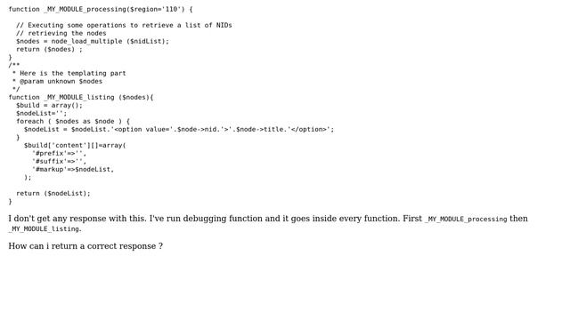 Drupal: Ajax function not returning any html смотреть онлайн