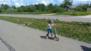 Как научить ребёнка кататься на самокате за один день!)