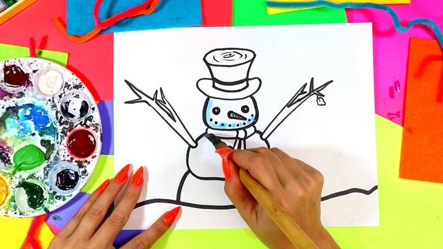Art Lesson: Make a Winter Snowman Artwork for Kids with this Art Lesson Tutorial | Ms Artastic смотреть онлайн