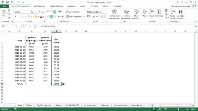 Triki dla Ekspertów - 1. Suma Godzin Powyżej 24 - Kurs: Dla Ekspertów - Excel 2013 / Excel 2010 смотреть онлайн
