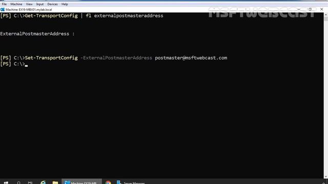 57. Configure External Postmaster Address In Exchange 2019