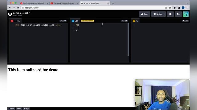 html bangla tutorial 11 : Online code editor - Codepen смотреть онлайн