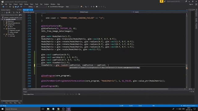 OpenGL/C++ 3D Tutorial 17 - View and Projection Matrices (Simple camera and 3D effect) смотреть онлайн