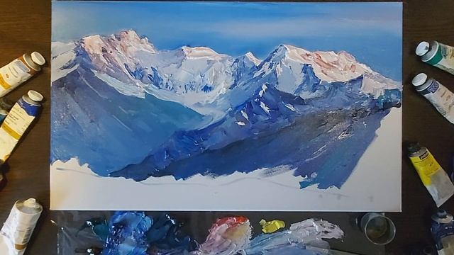 Снежное великолепие | #КрасотаМира | Масляная живопись | Картина за час | How to draw mountains смотреть онлайн