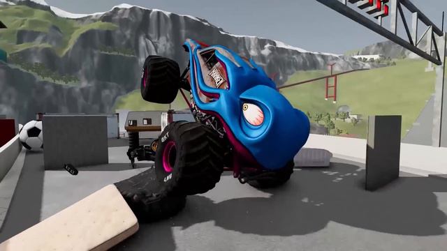 Monster Trucks VS Optimus Prime Crash Battle | BeamNG Drive - Griff's Garage смотреть онлайн