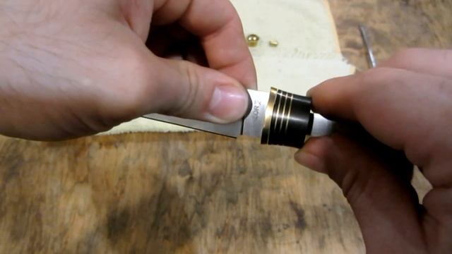 Нож по мотивам НКВД от 28.08.2017: КЛИНОК N690; РУКОЯТЬ латунь, чёрный G10 и микарта смотреть онлайн