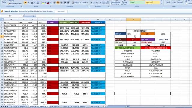 Intraday Trading Strategy :-Live Excel Signal Scanner For Intraday Trading (100% working) смотреть онлайн