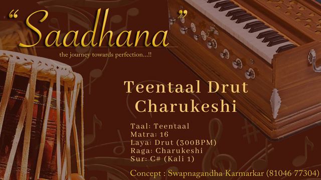 [30 MINS] Drut Teentaal | Charukeshi | 300bpm | C# | Live Harmonium | Saadhana смотреть онлайн