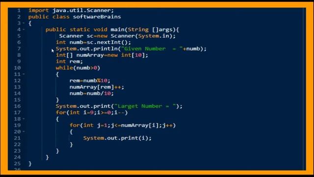 Print Largest Possible Number |Important coding Questions-5|Software Brains |Learn Java Programming смотреть онлайн