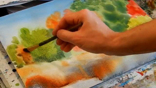 Quick watercolor autumn sketch смотреть онлайн