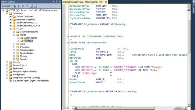 Datawarehouse creating dimension with MS SQL смотреть онлайн