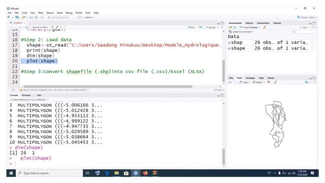 How to import, export or convert a shapefile (shp, shx) into csv or xlsx (EXCEL) in R or R studio смотреть онлайн