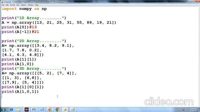 Python Shape Of Array ll Array Indexing and Slicing in 1D, 2D, 3D array |l Array Function Examples смотреть онлайн