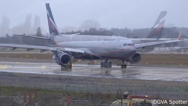 [FullHD] Aeroflot Airbus A330-300X Landing & Takeoff At Geneva/GVA/LSGG